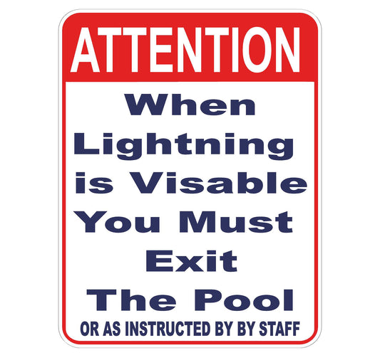 Swimming Pool Lightning Safety Signs